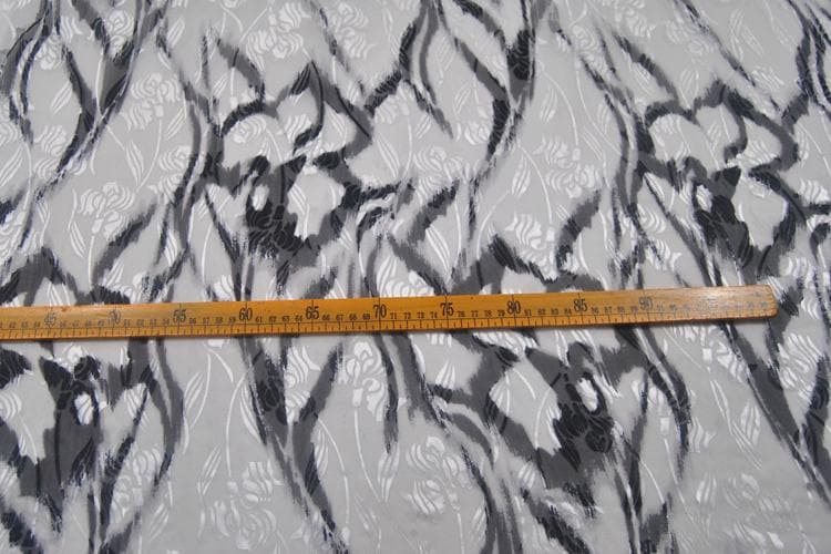 JFHLHW - Silk Devore Satin Fabric,  10 Momme Burnout Floral , 138 cm Wide by the Yard