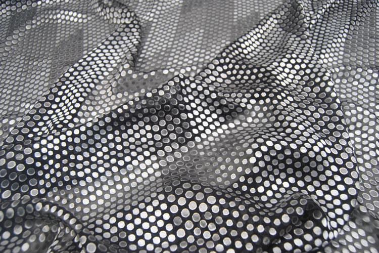 JFHBDYH - Silk Devore Satin Fabric,  14 Momme Burnout Polka Dot , 138 cm Wide by the Yard