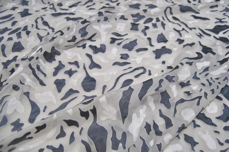 JFHBGZ - Silk Devore Satin Fabric,  13 Momme Burnout Obstract Pattern , 138 cm Wide by the Yard