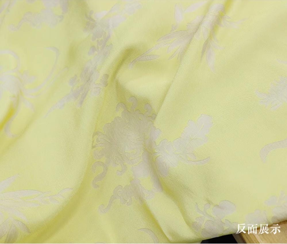 DKFENO - 23 Momme Jacquard Guanle Crepe Silk Fabric - 138cm wide by the Yard