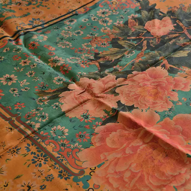 YPFDMD - Handmade 28 Momme HUALUO Jacquard Mud Silk Fabric (Openwork texture) - 110cm by the Yard