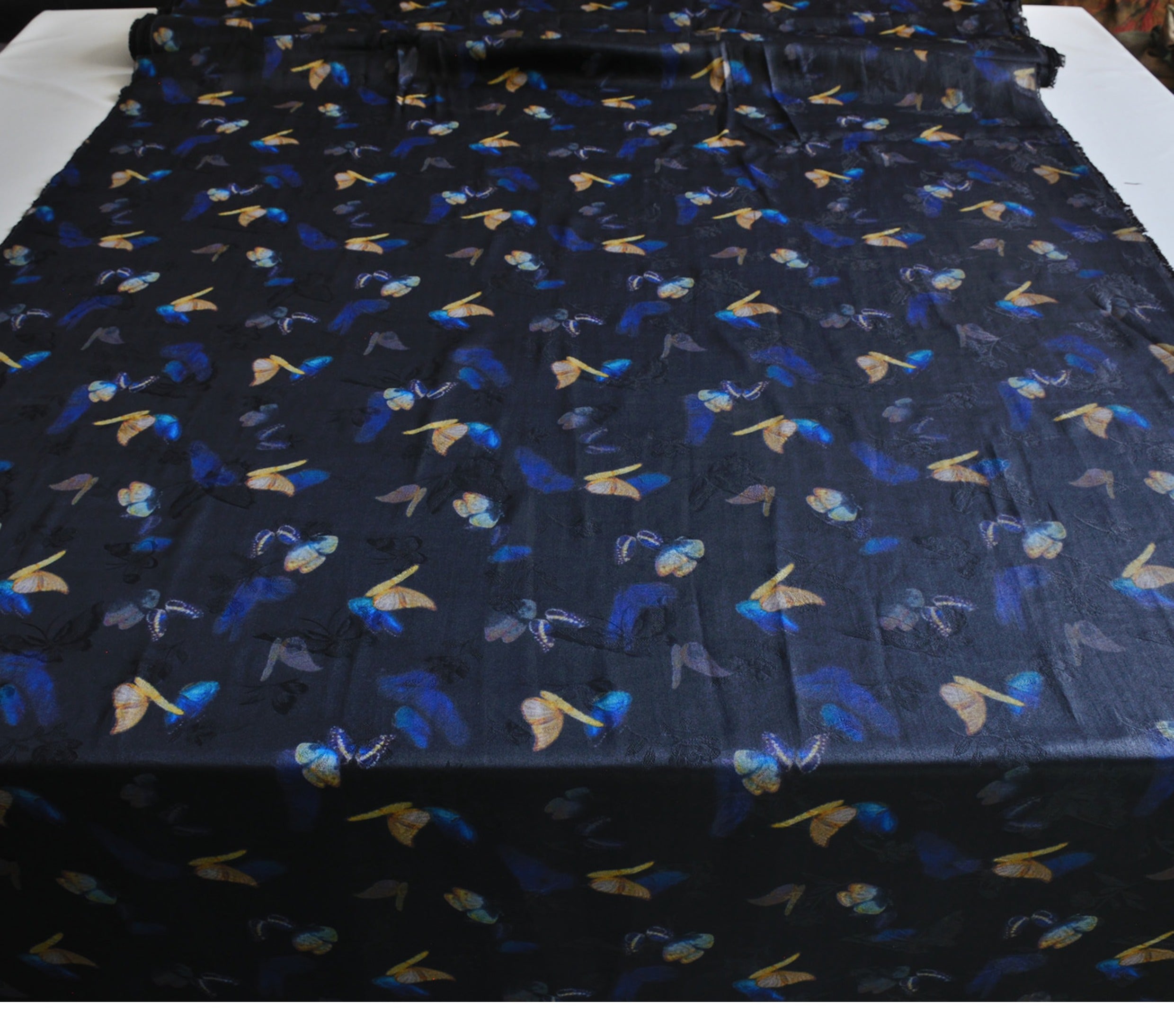 YPHOET - Handmade 24 Momme HUALUO Jacquard Mud Silk Fabric (Openwork texture) - 110cm by the Yard