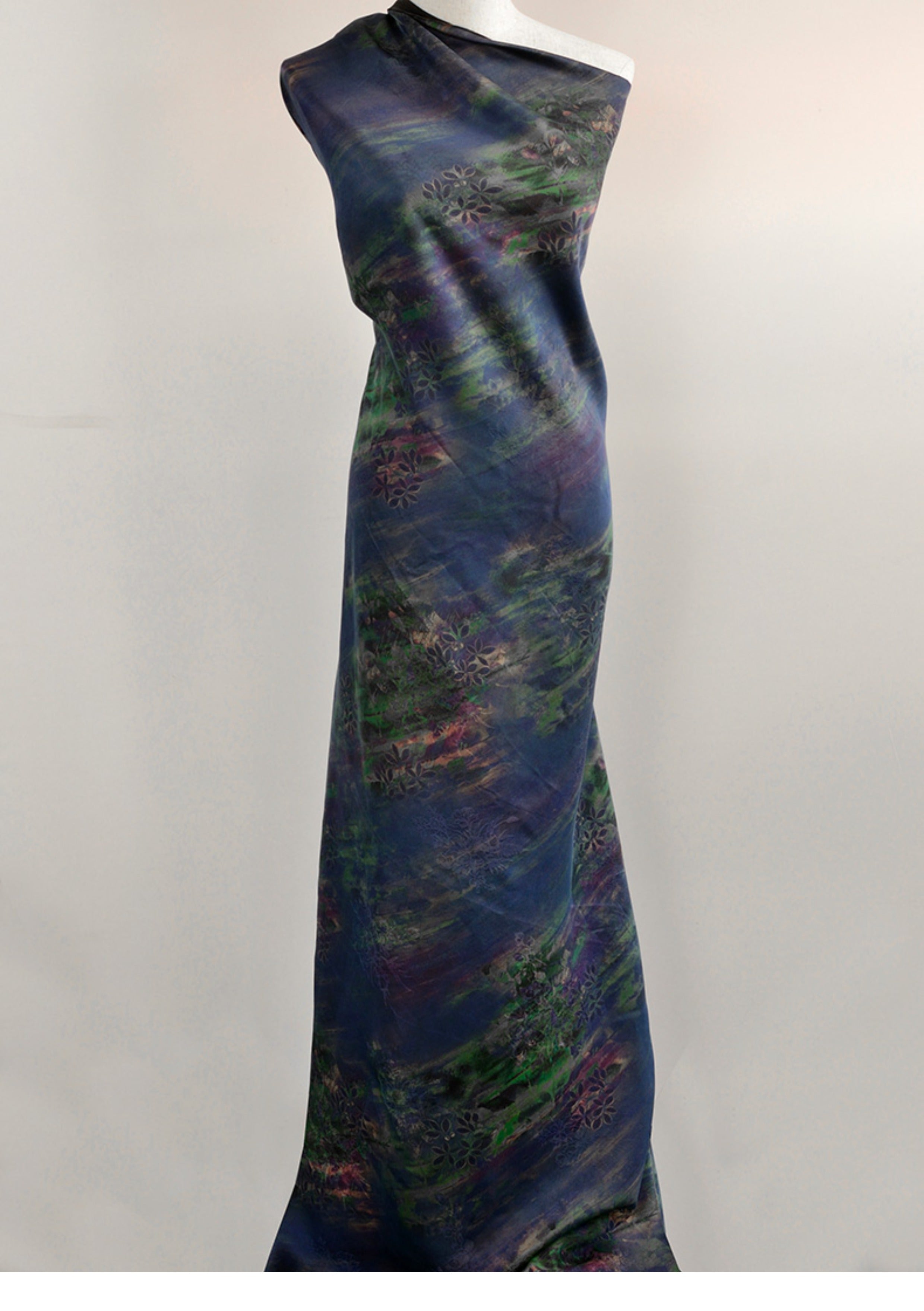 YPZRTH - Handmade 25 Momme HUALUO Jacquard Mud Silk Fabric (Openwork texture) - 138cm by the Yard