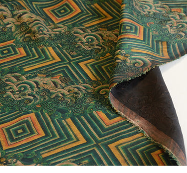 YPXYFK - Handmade 26 Momme HUALUO Jacquard Mud Silk Fabric (Openwork texture) - 110cm by the Yard