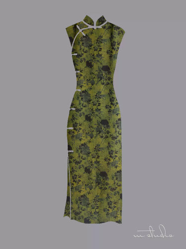 MGUANL - Hight 60 Count Rayon Satin Faux Silk Chinese Style Floral Cheongsam Dress Fabric - 145cm wide by the Yard