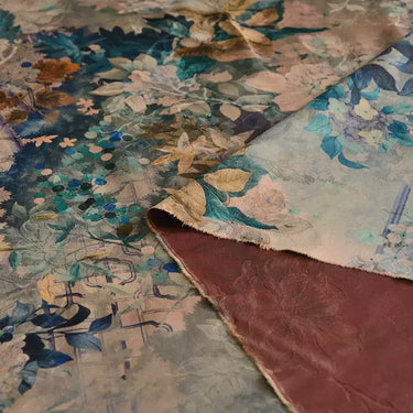 YPTHHL - Handmade 24 Momme HUALUO Jacquard Mud Silk Fabric (Openwork texture) - 140cm by the Yard