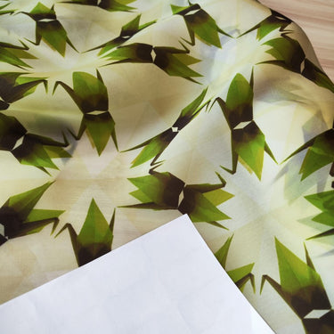 ZZQZHD - 12 Momme Print Silk Organza Satin Fabric -  140cm wide by the Yard