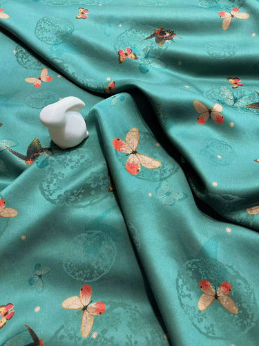 SXTHHD - Handmade 25 Momme HUALUO Jacquard Hongyunsha Mud Silk Fabric (Openwork texture) - 114cm by the Yard