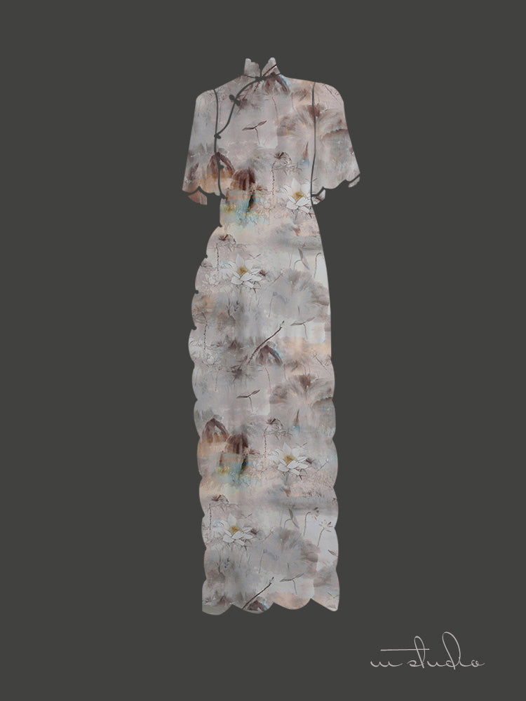 RYHETANG - Hight 60 Count Rayon Satin Faux Silk Chinese Style Floral Cheongsam Dress Fabric - 145cm wide by the Yard