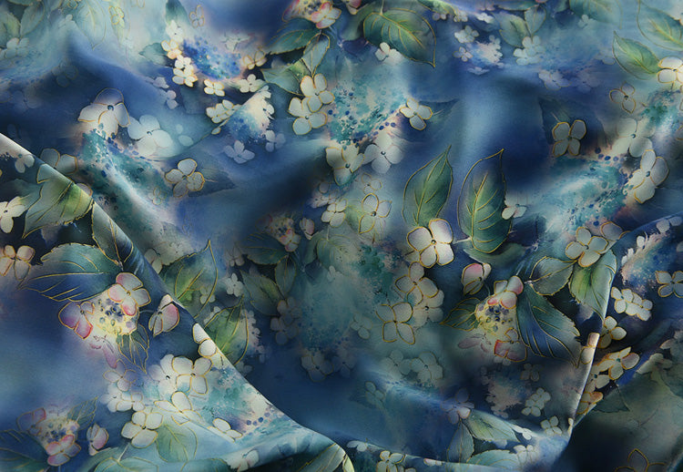 RYHUASEN- Hight 60 Count Rayon Satin Faux Silk Chinese Style Floral Cheongsam Dress Fabric - 145cm wide by the Yard