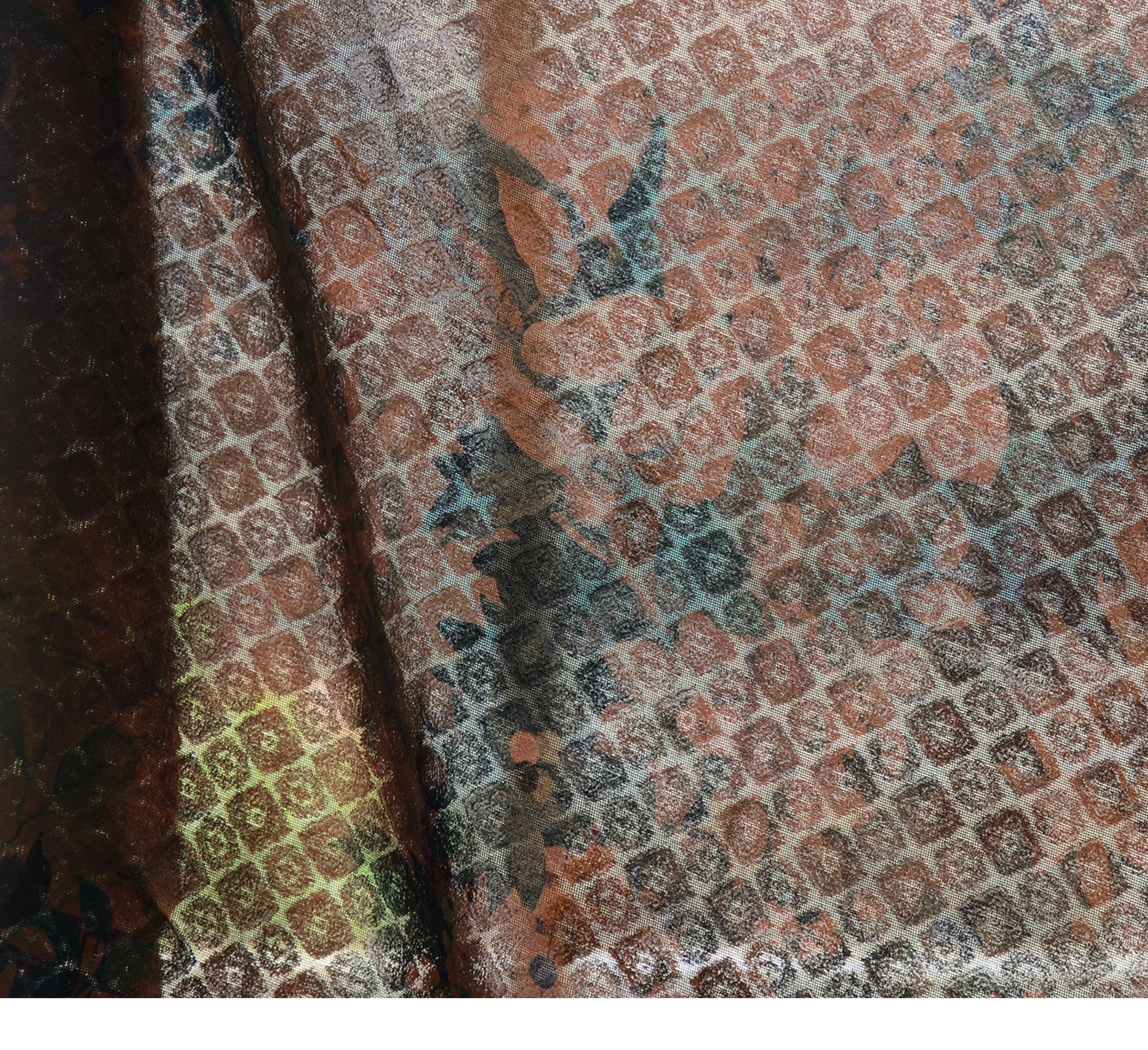 YPQUBA - Handmade 24 Momme HUALUO Jacquard Mud Silk Fabric (Openwork texture) - 110cm by the Yard