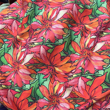 DDYDMD - 19 momme Floral Print Silk Crepe de Chine Fabric - 140cm wide by the Yard