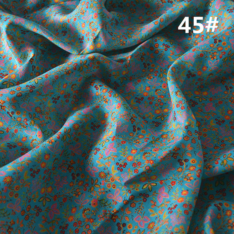 LRFGHB - Retro Style Floral Printed 42 Thread Count Ramie Fabric - 140cm wide by the Yard