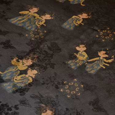 YPSBAY - Handmade 26 Momme HUALUO Jacquard Mud Silk Fabric (Openwork texture) - 110cm by the Yard