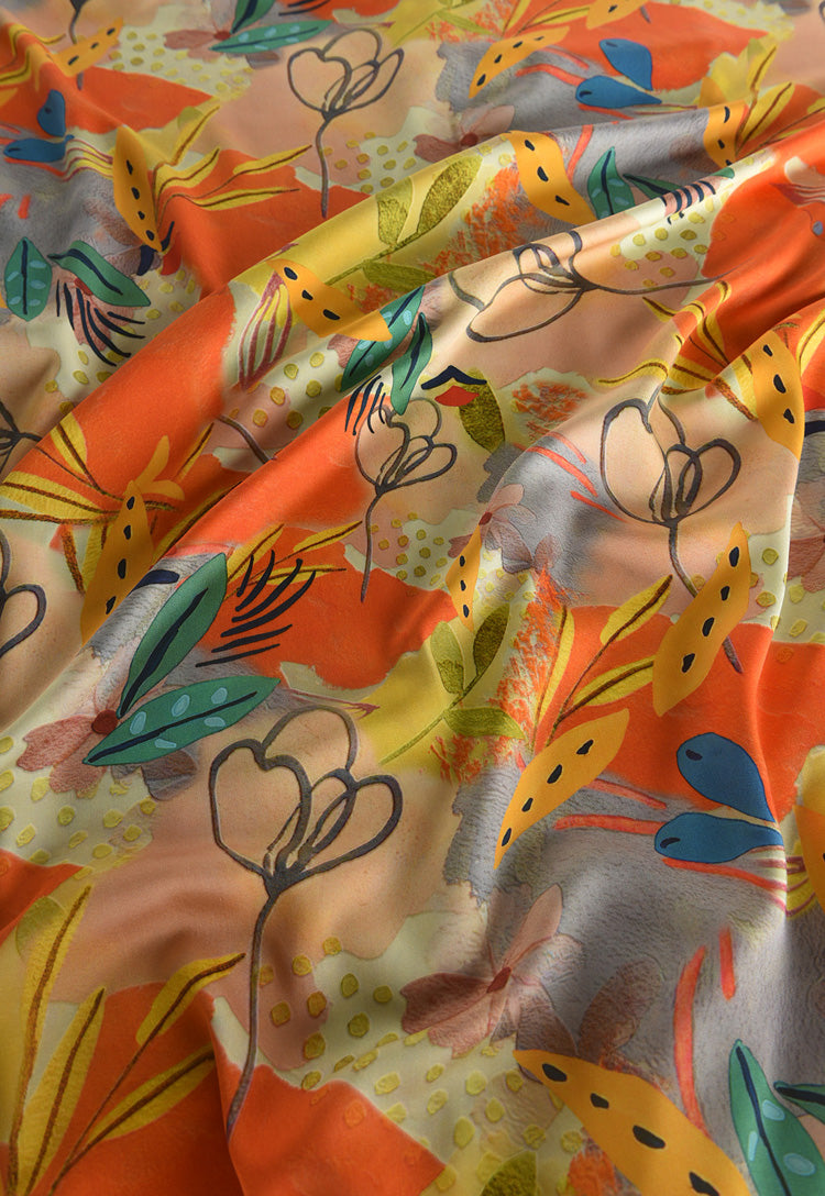 RYYINXIA  - Hight 60 Count Rayon Satin Faux Silk Chinese Style Floral Cheongsam Dress Fabric - 145cm wide by the Yard