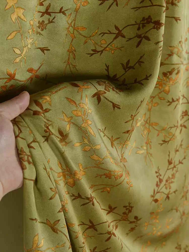 RYJINZHI - Hight 60 Count Rayon Satin Faux Silk Chinese Style Floral Cheongsam Dress Fabric - 145cm wide by the Yard