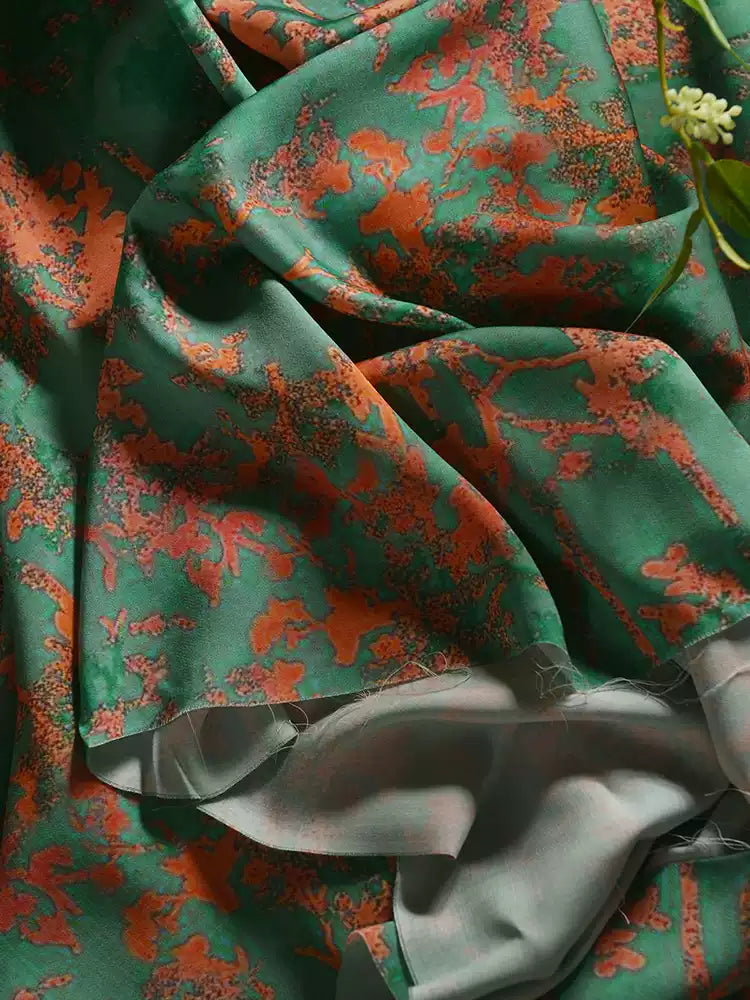 RYHONSAN - Hight 60 Count Rayon Satin Faux Silk Chinese Style Floral Cheongsam Dress Fabric - 145cm wide by the Yard