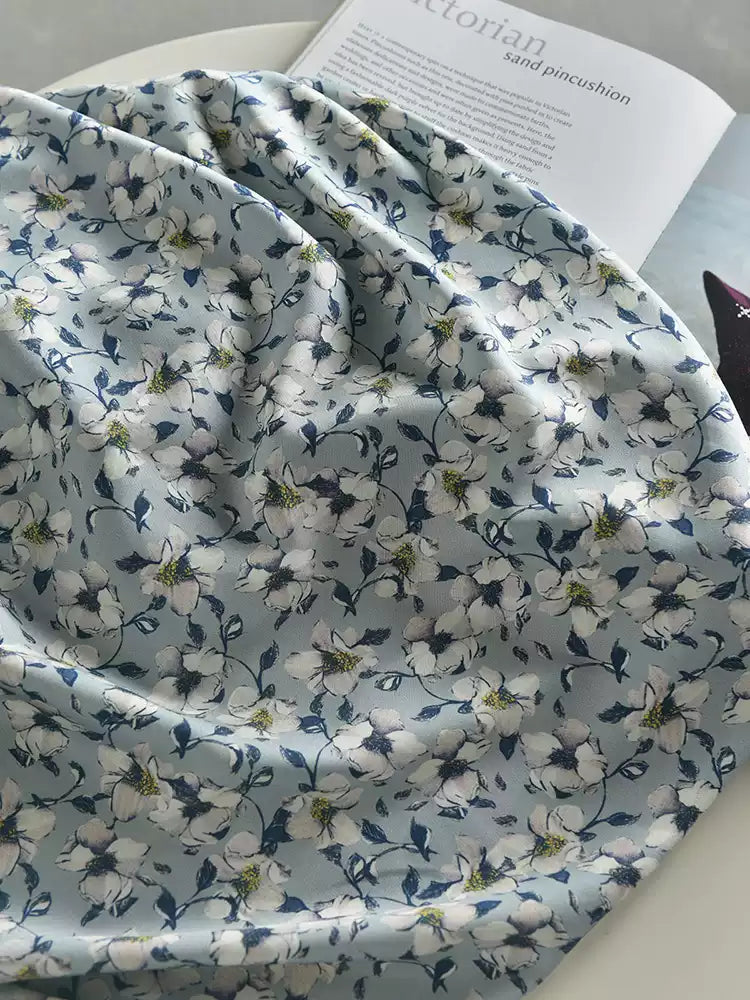 RYLANMOE  - Hight 60 Count Rayon Satin Faux Silk Chinese Style Floral Cheongsam Dress Fabric - 145cm wide by the Yard