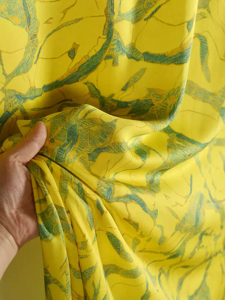 RYJIARII- Hight 60 Count Rayon Satin Faux Silk Chinese Style Floral Cheongsam Dress Fabric - 145cm wide by the Yard