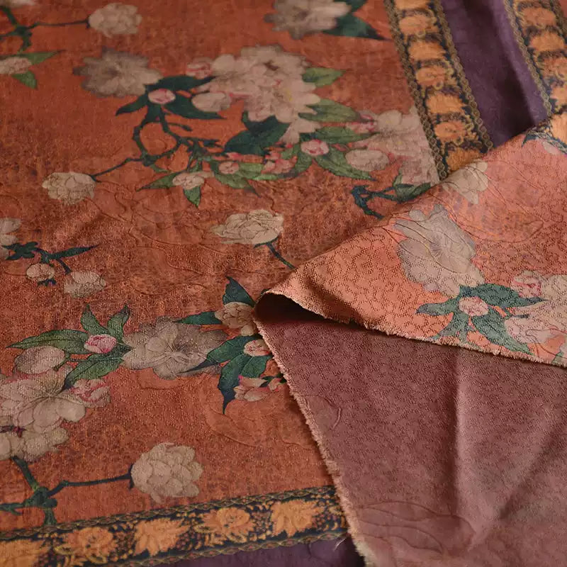 YPDFKH - Handmade 22 Momme HUALUO Jacquard Mud Silk Fabric (Openwork texture) - 113cm by the Yard