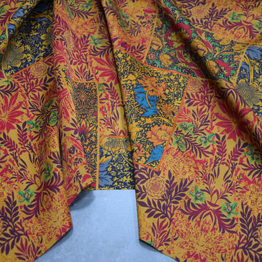 XLHSSZ - Handmade 23 Momme Printed Mud Silk Satin Fabric - 110cm By the Yard