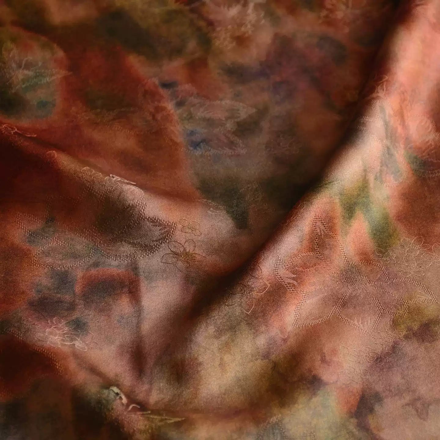 YPSSTO - Handmade 25 Momme HUALUO Jacquard Mud Silk Fabric (Openwork texture) - 110cm by the Yard