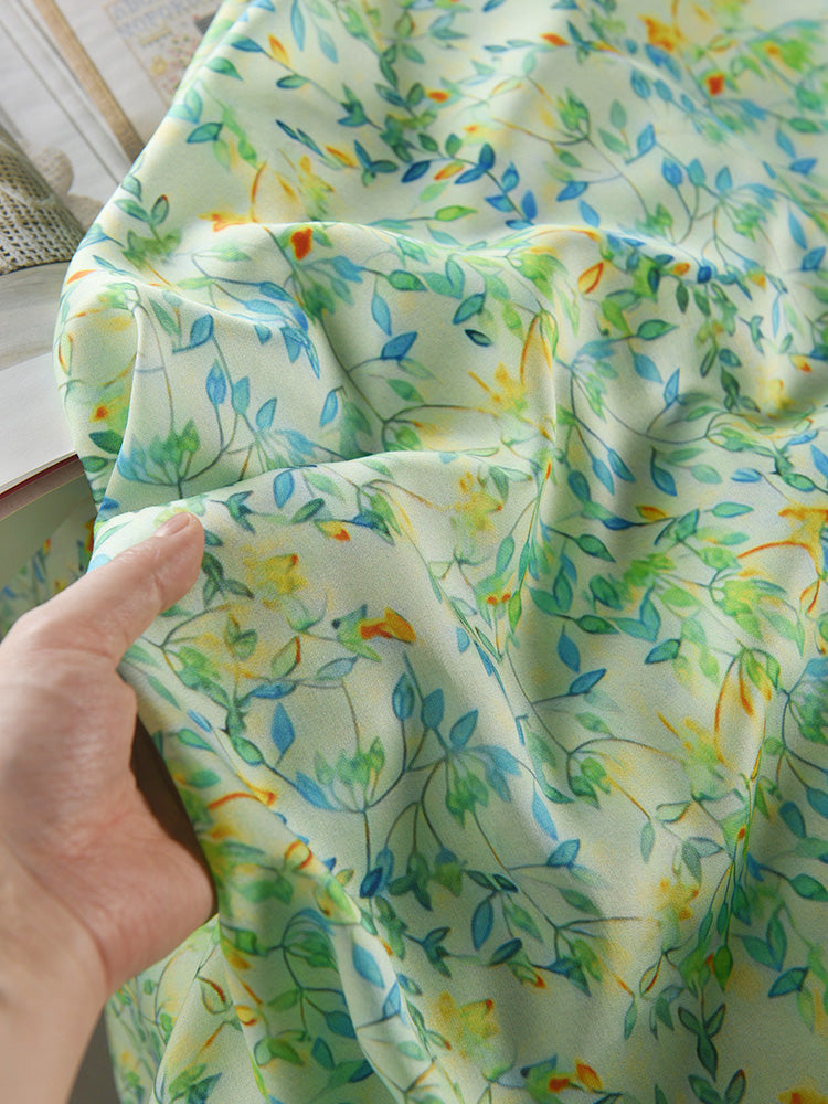 RYNANZHI - Hight 60 Count Rayon Satin Faux Silk Chinese Style Floral Cheongsam Dress Fabric - 145cm wide by the Yard