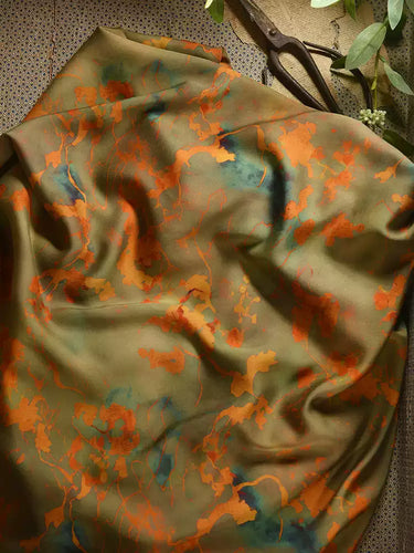 RYCANXIN - Hight 60 Count Rayon Satin Faux Silk Chinese Style Floral Cheongsam Dress Fabric - 145cm wide by the Yard