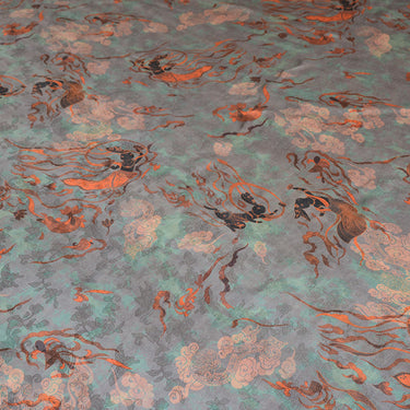 YPQWSI - Handmade 24 Momme HUALUO Jacquard Mud Silk Fabric (Openwork texture) - 110cm by the Yard