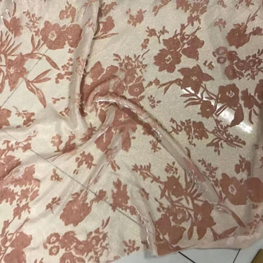 ZJINLP - New Soft and Comfortable Opaque Jacquard Silk Burnout Velvet Fabric - 135cm wide by the Yard