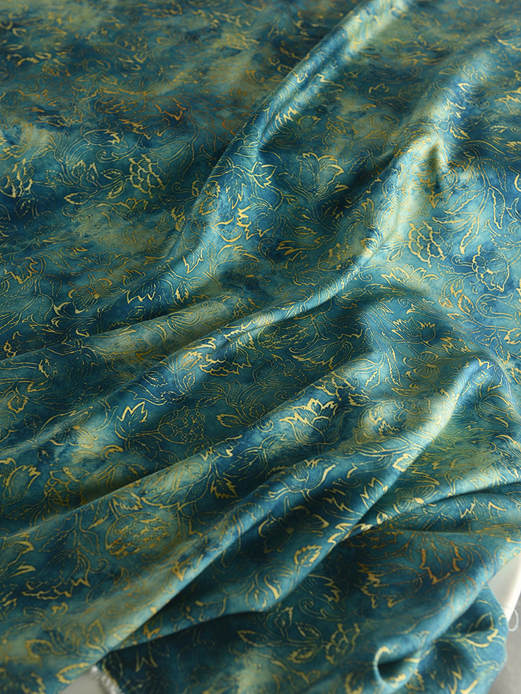 RYYOULAN - Hight 60 Count Rayon Satin Faux Silk Chinese Style Floral Cheongsam Dress Fabric - 145cm wide by the Yard