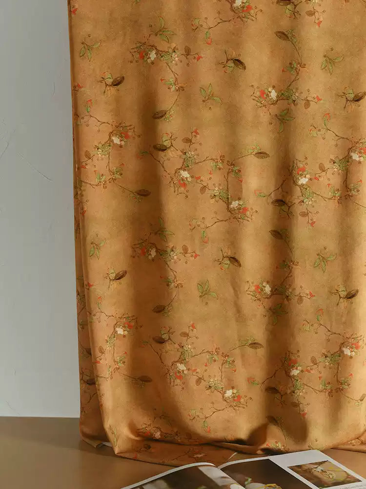 RYMUXIXI - Hight 60 Count Rayon Satin Faux Silk Chinese Style Floral Cheongsam Dress Fabric - 145cm wide by the Yard