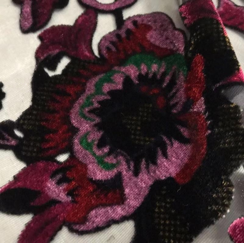 JIUHEN - Semi-sheer with a Draping Effect  Burnout Silk Velvet Satin Fabric - 114cm wide by the Yard