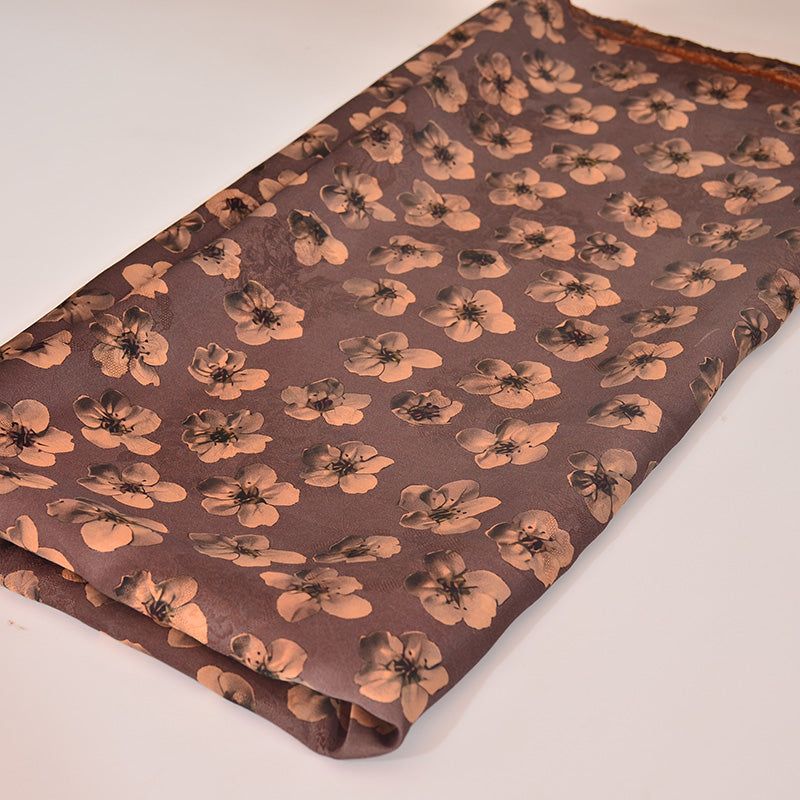 YPWUBH - Handmade 22 Momme HUALUO Jacquard Mud Silk Fabric (Openwork texture) - 114cm by the Yard