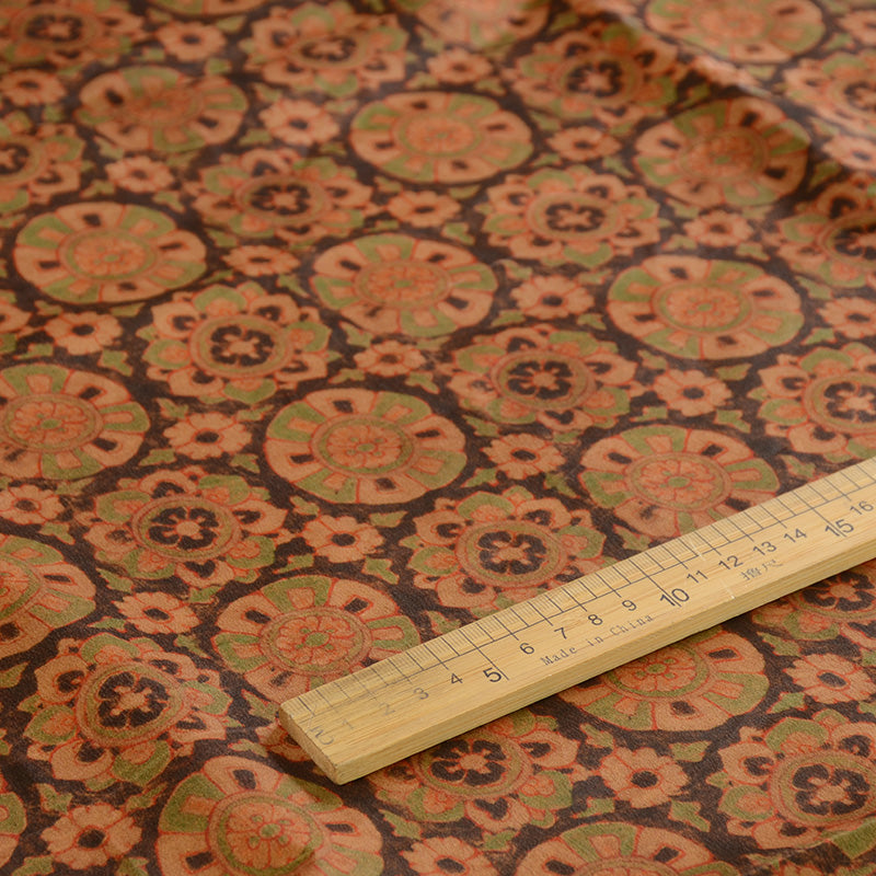 YPQERLI - Handmade 30 Momme Pattern Print Mud Silk Fabric - 110cm by the Yard