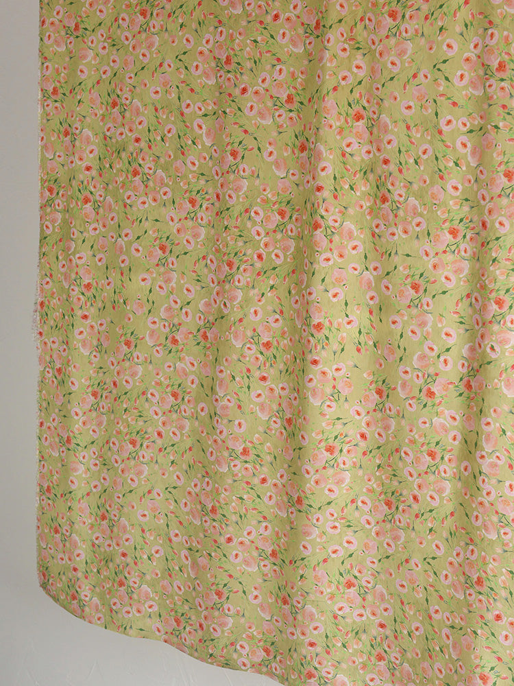 RYXIAFEI - Hight 60 Count Rayon Satin Faux Silk Chinese Style Floral Cheongsam Dress Fabric - 145cm wide by the Yard