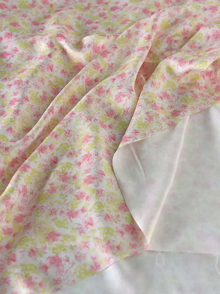 RYFENMEI - Hight 60 Count Rayon Satin Faux Silk Chinese Style Floral Cheongsam Dress Fabric - 145cm wide by the Yard