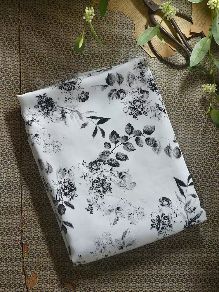 RYBAIMOO - Hight 60 Count Rayon Satin Faux Silk Chinese Style Floral Cheongsam Dress Fabric - 145cm wide by the Yard