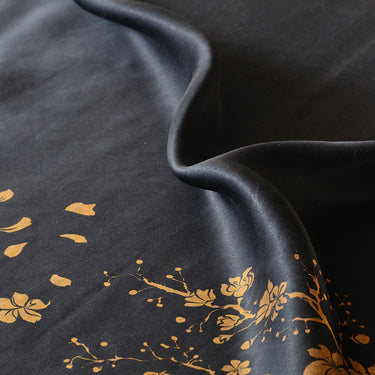 YPQJHM - Handmade 26 Momme HUALUO Jacquard Mud Silk Satin Fabric (Openwork texture) - 114cm by the Yard