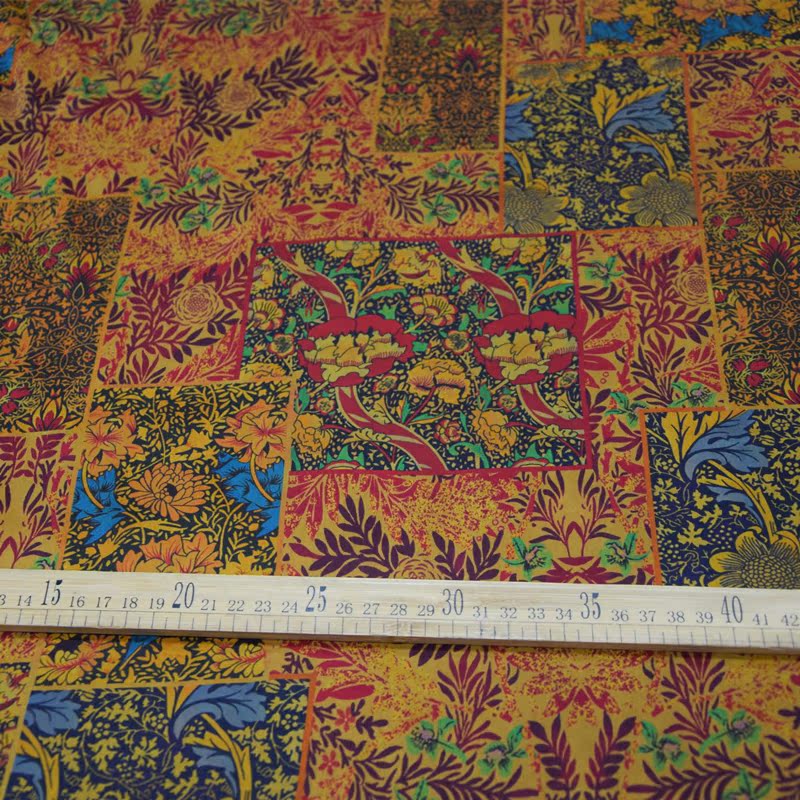 XLHSSZ - Handmade 23 Momme Printed Mud Silk Satin Fabric - 110cm By the Yard