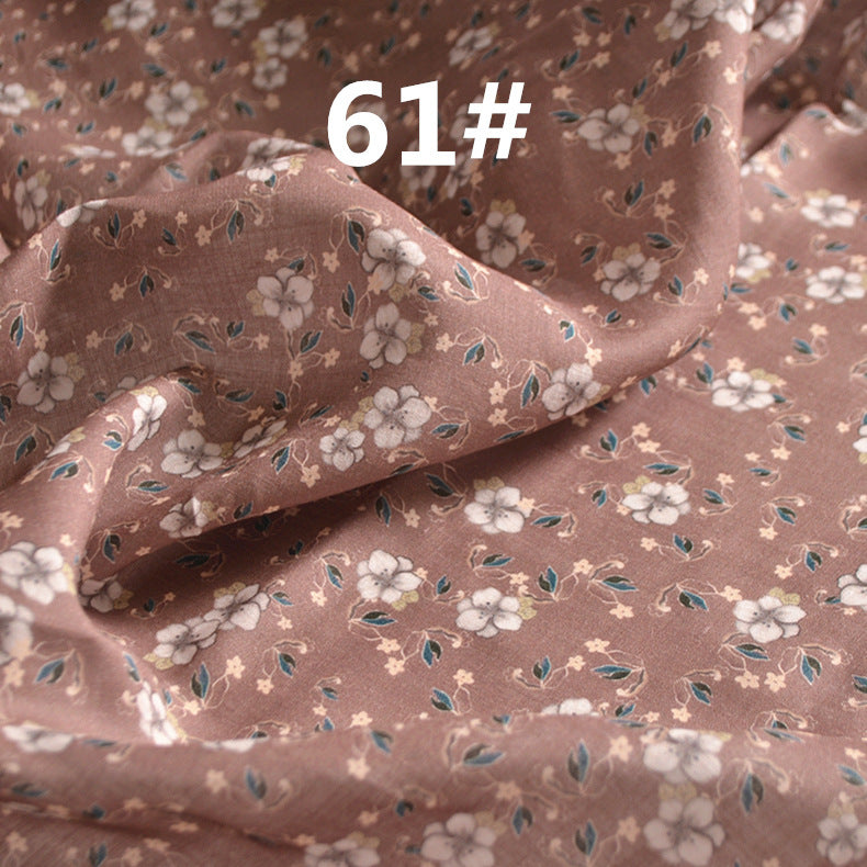 LRSBWL - Pastoral Style Floral Printed 42 Thread Count Ramie Fabric - 140cm wide by the Yard