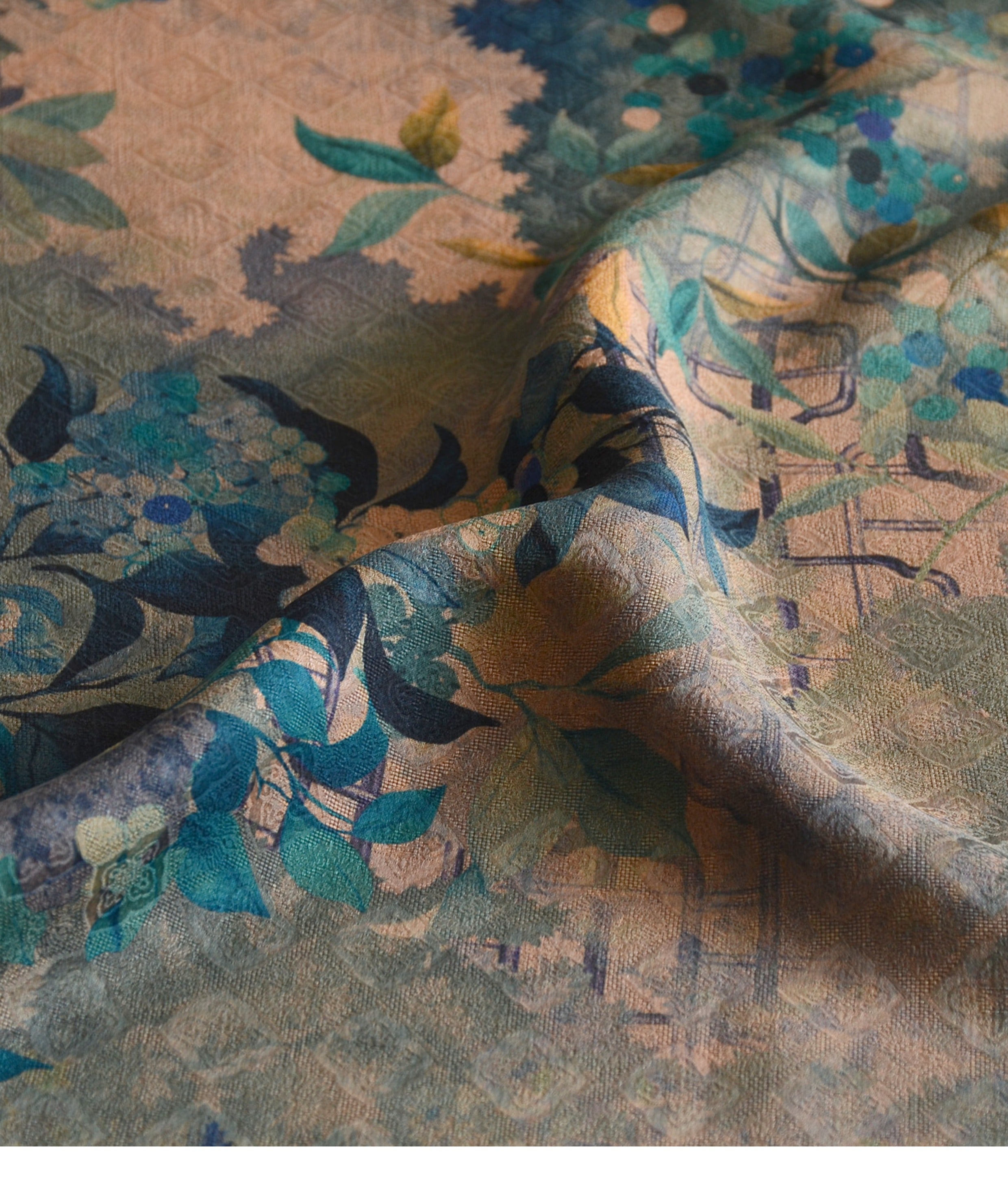 YPQUBA - Handmade 24 Momme HUALUO Jacquard Mud Silk Fabric (Openwork texture) - 110cm by the Yard