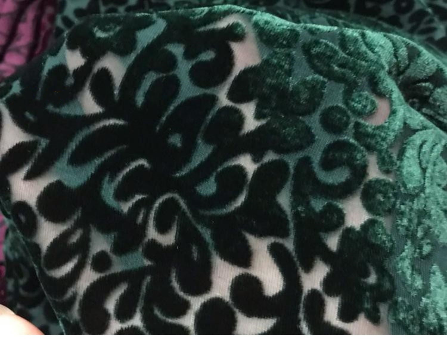 SISELO - Semi-sheer with a Draping Effect  Burnout Silk Velvet Satin Fabric - 114cm wide by the Yard