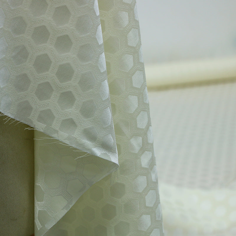 LZXSJW - 23 Momme Jacquard  Mulberry Silk Wool  Blend Silk Fabric - 137cm wide by the Yard