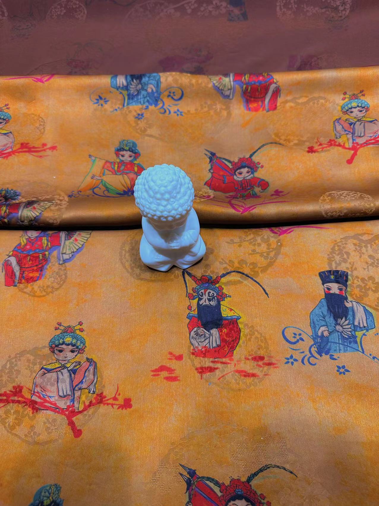 SXQBJJ - Handmade 25 Momme HUALUO Jacquard Hongyunsha Mud Silk Fabric (Openwork texture) - 114cm by the Yard