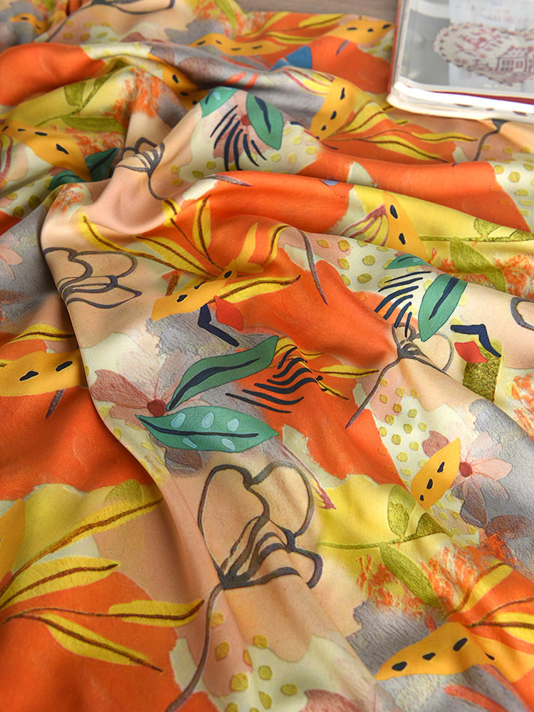 RYYINXIA  - Hight 60 Count Rayon Satin Faux Silk Chinese Style Floral Cheongsam Dress Fabric - 145cm wide by the Yard