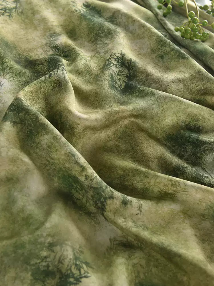 RYSHANLV - Hight 60 Count Rayon Satin Faux Silk Chinese Style Floral Cheongsam Dress Fabric - 145cm wide by the Yard