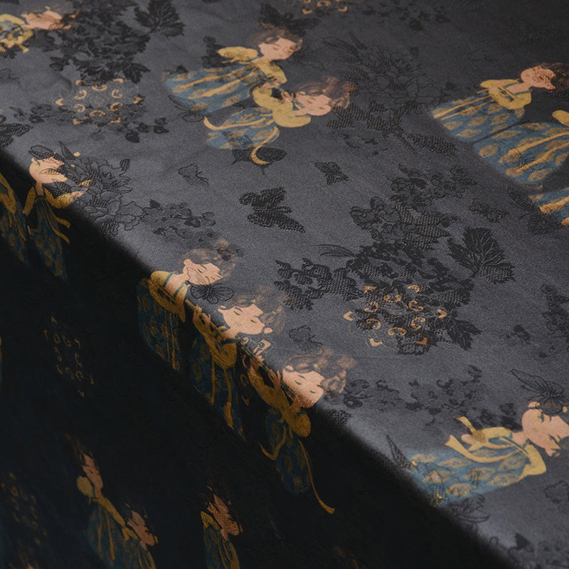 YPSBAY - Handmade 26 Momme HUALUO Jacquard Mud Silk Fabric (Openwork texture) - 110cm by the Yard