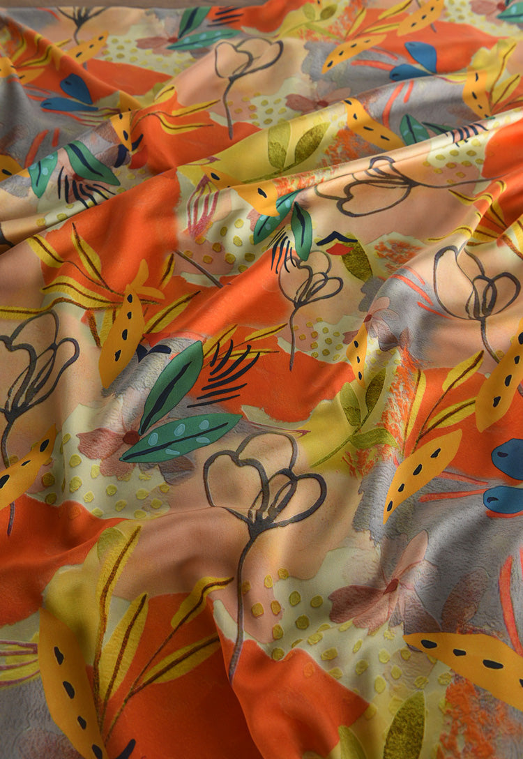 RYYINXIA  - Hight 60 Count Rayon Satin Faux Silk Chinese Style Floral Cheongsam Dress Fabric - 145cm wide by the Yard