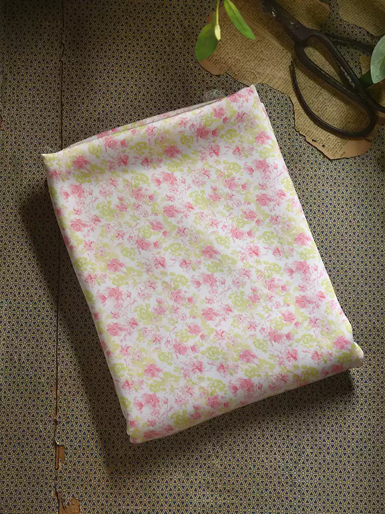 RYFENMEI - Hight 60 Count Rayon Satin Faux Silk Chinese Style Floral Cheongsam Dress Fabric - 145cm wide by the Yard